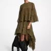 Georgette-Rock mit Paisley-Muster, asymmetrischem Saum und Stufenrock
