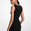 Gerafftes Stretch-Minikleid aus mattem Jersey