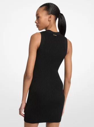 Geripptes Kleid aus Viskosemischung