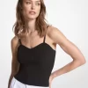 Geripptes, kurzes Tanktop aus Stretch-Viskose Geripptes, kurzes Tanktop aus Stretch-Viskose