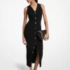 Geripptes Midikleid aus Stretch-Viskose Geripptes Midikleid aus Stretch-Viskose