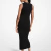 Geripptes Midikleid aus Stretch-Viskose Geripptes Midikleid aus Stretch-Viskose