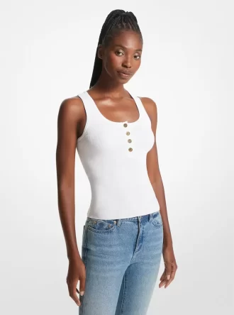 Geripptes Stretch-Strick-Tanktop