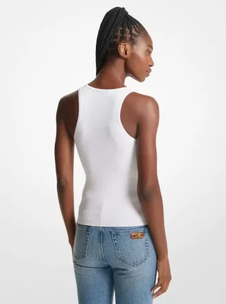 Geripptes Stretch-Strick-Tanktop