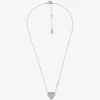 Geschenkset aus edelmetallplattiertem Sterlingsilber mit Pavé-Herz-Halskette und Ohrringen