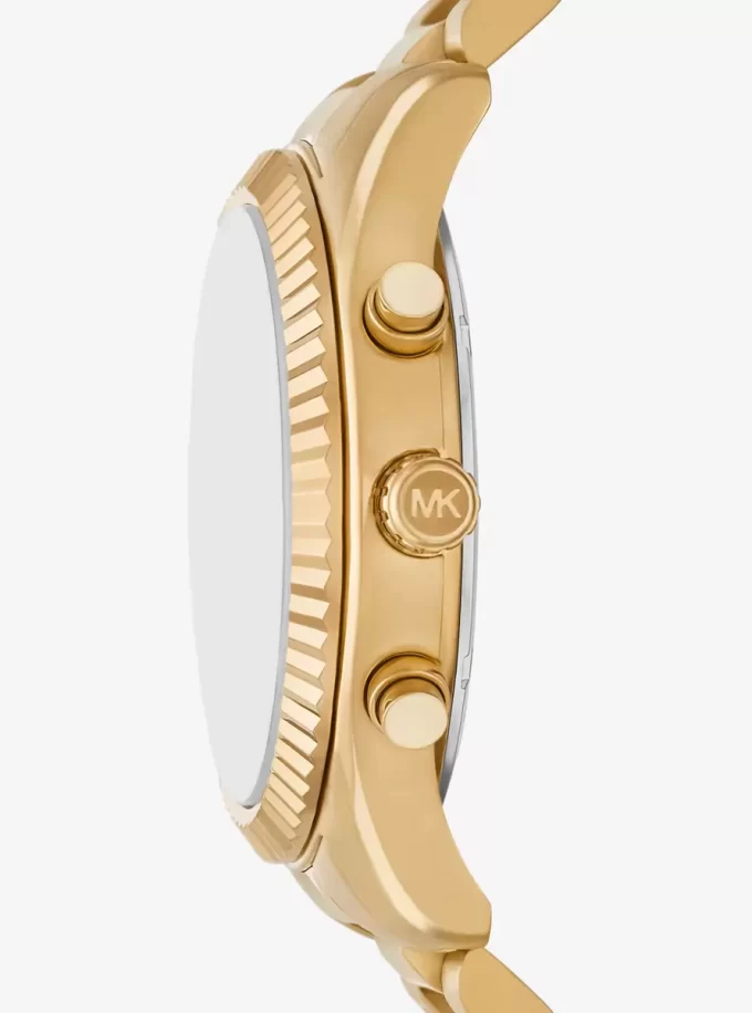 Geschenkset: Übergroße Lexington-Uhr in Goldoptik und Kartenetui aus geprägtem Leder mit Krokodilprägung Geschenkset: Übergroße Lexington-Uhr in Goldoptik und Kartenetui aus geprägtem Leder mit Krokodilprägung