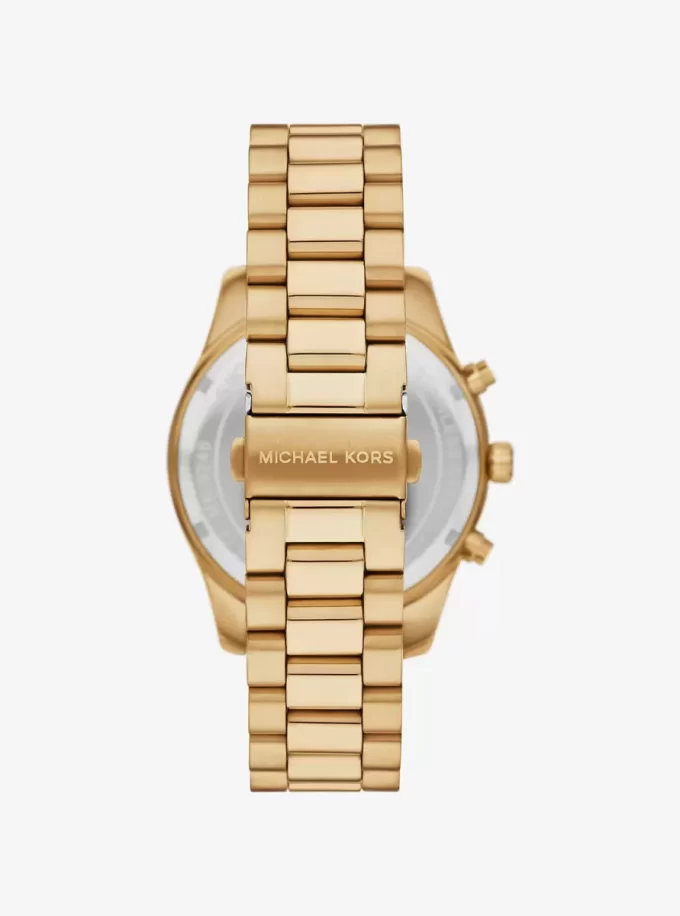 Geschenkset: Übergroße Lexington-Uhr in Goldoptik und Kartenetui aus geprägtem Leder mit Krokodilprägung Geschenkset: Übergroße Lexington-Uhr in Goldoptik und Kartenetui aus geprägtem Leder mit Krokodilprägung