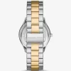 Geschenkset: Übergroße zweifarbige Aspyn-Uhr und Lederkartenetui Geschenkset: Übergroße zweifarbige Aspyn-Uhr und Lederkartenetui