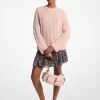 Gesteppter Rock aus Georgette mit Blumenmuster und Nieten