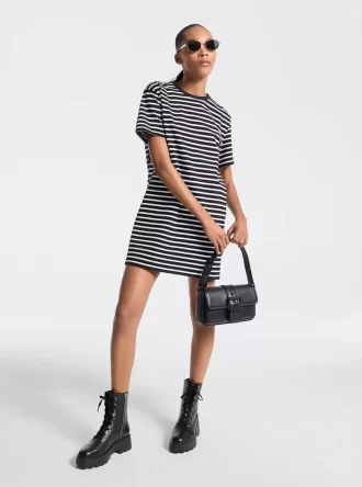 Gestreiftes Baumwoll-T-Shirt-Kleid