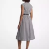 Gestreiftes Midikleid aus Baumwollpopeline mit Gürtel Gestreiftes Midikleid aus Baumwollpopeline mit Gürtel