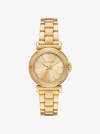 Goldfarbene Mini-Maren-Pavé-Armbanduhr