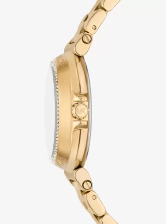 Goldfarbene Mini-Maren-Pavé-Armbanduhr