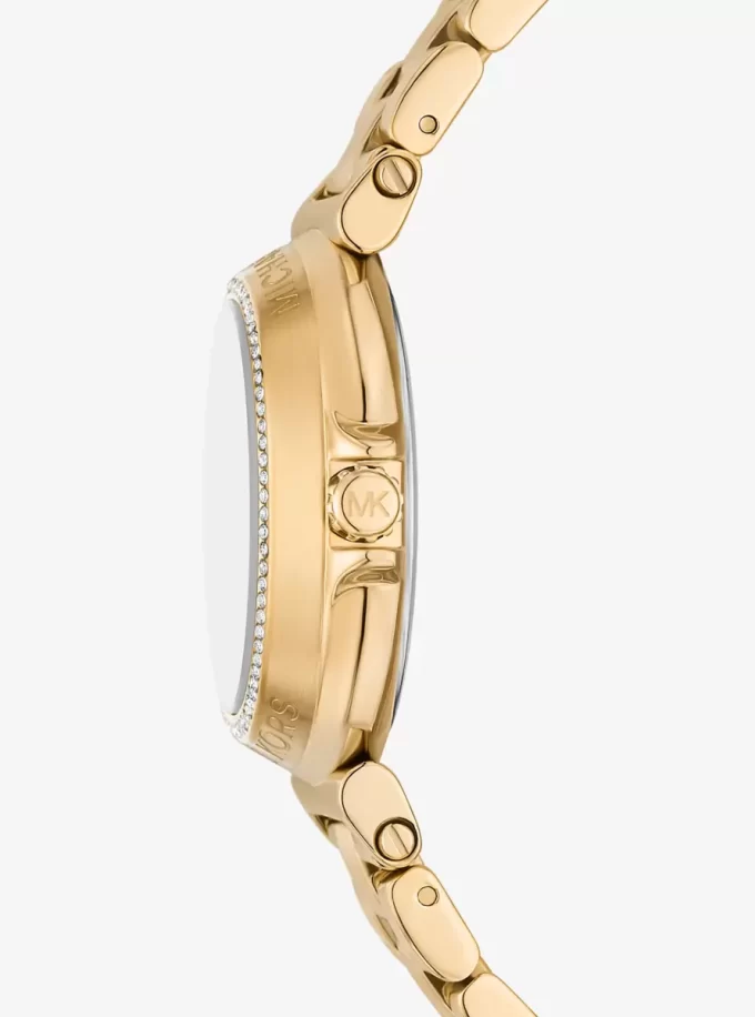 Goldfarbene Mini-Maren-Pavé-Armbanduhr Goldfarbene Mini-Maren-Pavé-Armbanduhr