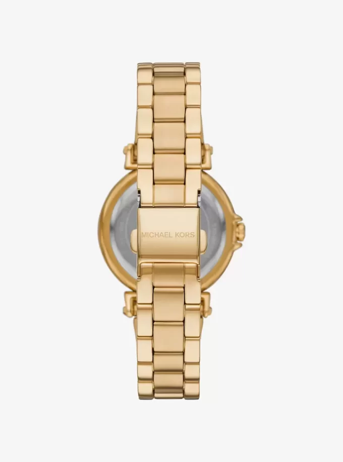 Goldfarbene Mini-Maren-Pavé-Armbanduhr Goldfarbene Mini-Maren-Pavé-Armbanduhr