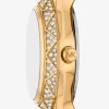 Goldfarbene Mini-Raquel-Pavé-Armbanduhr