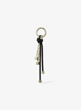 Goldfarbener und gesprenkelter Kordel-Taschenanhänger