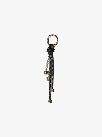 Goldfarbener und gesprenkelter Kordel-Taschenanhänger