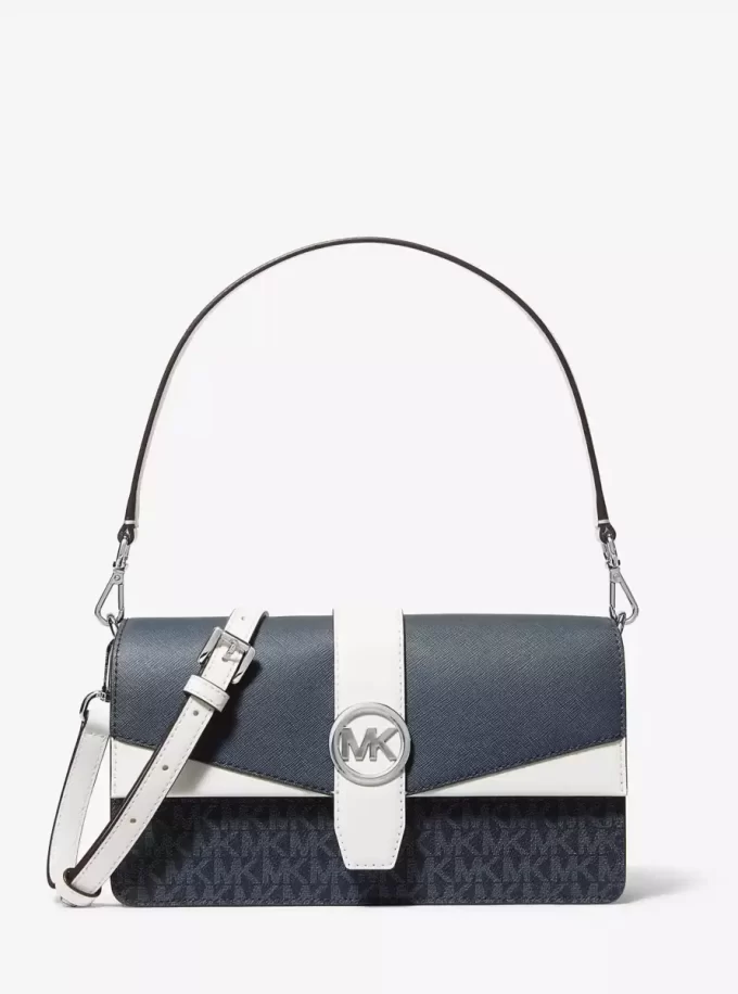 Greenwich Medium Signature Logo Convertible Shoulder Bag Greenwich Medium Signature Logo Convertible Shoulder Bag