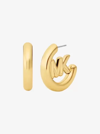 Große Creolen mit Logo-Anhänger