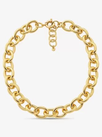Große, edelmetallplattierte Messing-Gliederkette