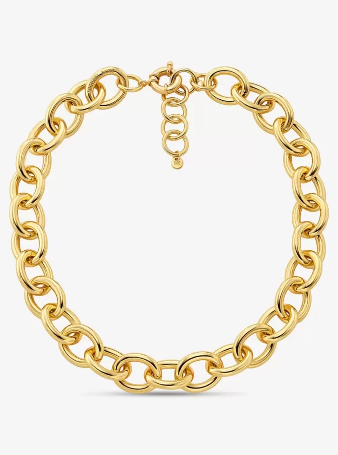 Große, edelmetallplattierte Messing-Gliederkette Große, edelmetallplattierte Messing-Gliederkette