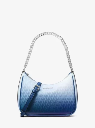 Große Jet Set Pochette mit Ombré-Signatur-Logo