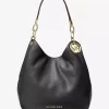 Große Lillie Schultertasche aus genarbtem Leder