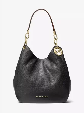 Große Lillie Schultertasche aus genarbtem Leder