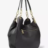 Große Lillie Schultertasche aus genarbtem Leder