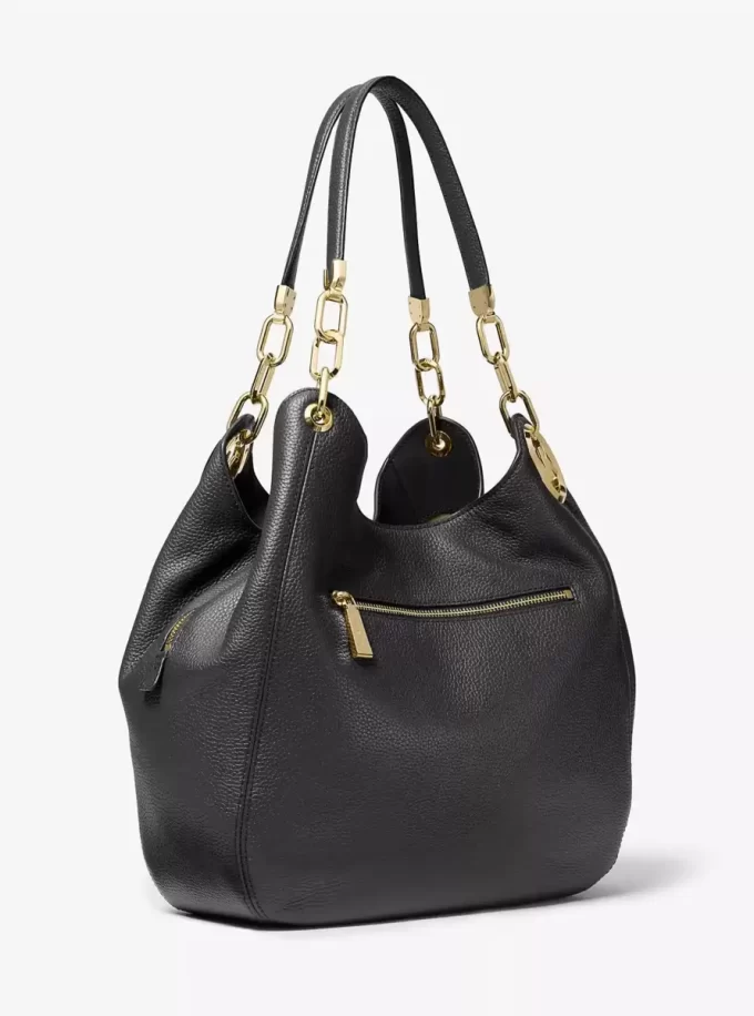 Große Lillie Schultertasche aus genarbtem Leder