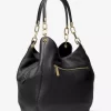 Große Lillie Schultertasche aus genarbtem Leder