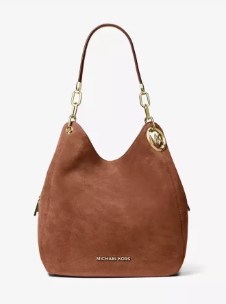 Große Lillie-Schultertasche aus Wildleder