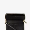 Große Smartphone-Handgelenktasche aus genarbtem Leder