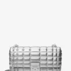 Große Tribeca Schultertasche aus gestepptem Metallic-Leder