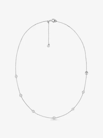 Halskette aus edelmetallplattiertem Sterlingsilber mit Zirkonia