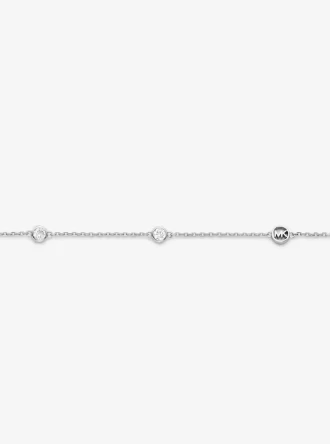 Halskette aus edelmetallplattiertem Sterlingsilber mit Zirkonia