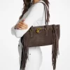 Hamilton Moderne kleine Wildledertasche mit Fransen