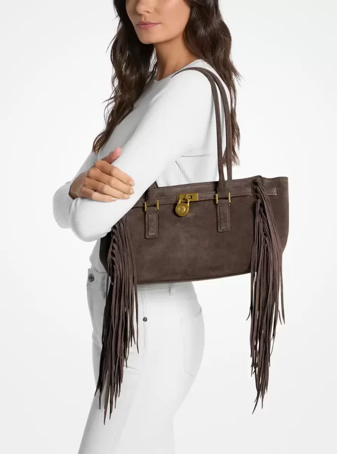Hamilton Moderne kleine Wildledertasche mit Fransen