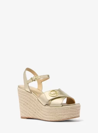 Hannah Keilsandalen aus Metallic-Nylonmischung