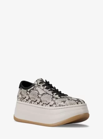 Hayes Plateau-Sneaker aus Leder mit Schlangenprägung