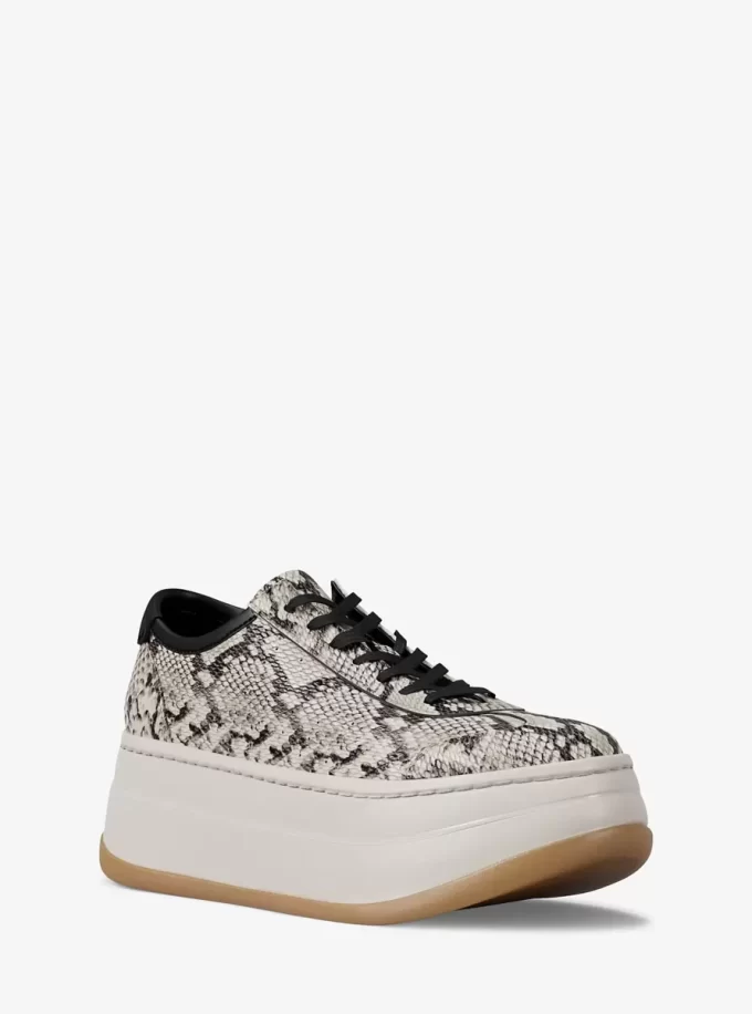 Hayes Plateau-Sneaker aus Leder mit Schlangenprägung