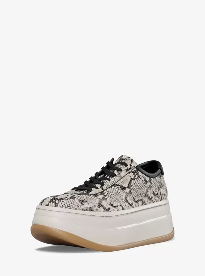 Hayes Plateau-Sneaker aus Leder mit Schlangenprägung