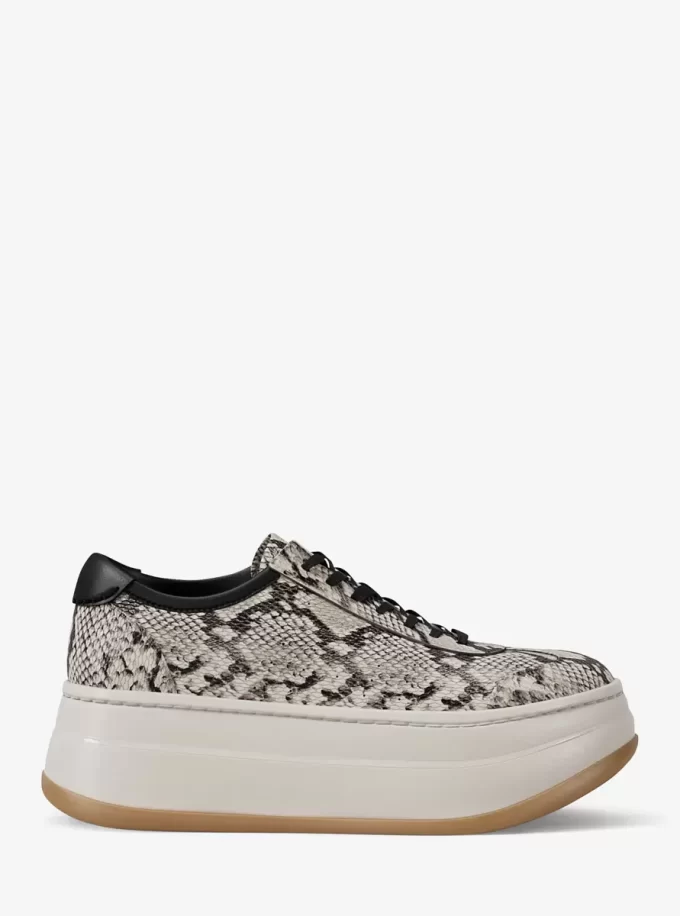 Hayes Plateau-Sneaker aus Leder mit Schlangenprägung