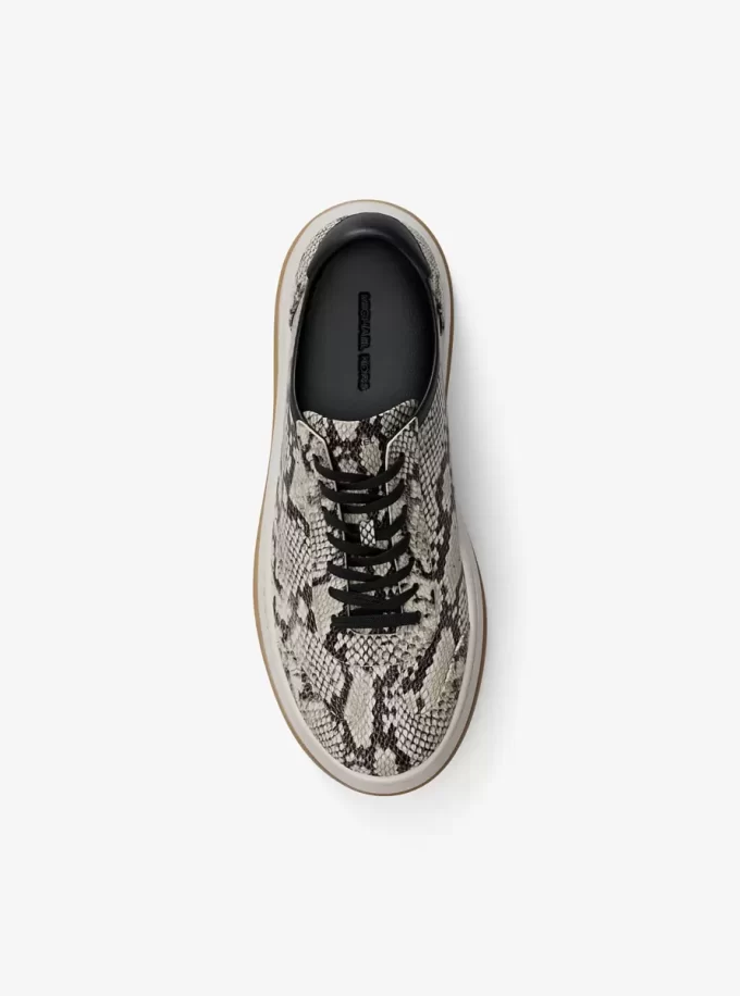 Hayes Plateau-Sneaker aus Leder mit Schlangenprägung
