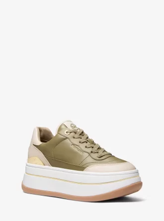 Hayes Zweifarbiger Plateau-Sneaker aus Leder