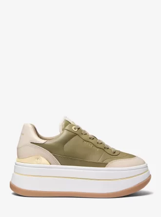 Hayes Zweifarbiger Plateau-Sneaker aus Leder