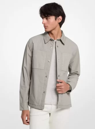 Hemdjacke aus stückgefärbtem Stretch-Baumwollpopeline