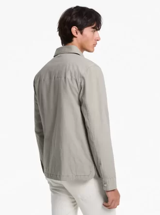 Hemdjacke aus stückgefärbtem Stretch-Baumwollpopeline