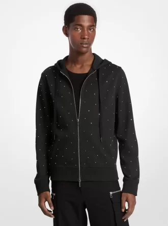 Hoodie aus Baumwollmischgewebe mit Nieten